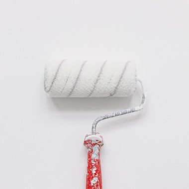 white paint roller