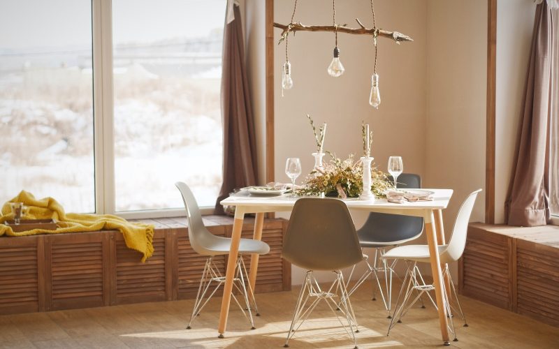 white wooden dining table set during daytime