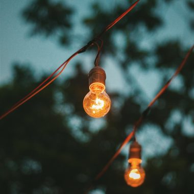 low angle photo of lighted lamp