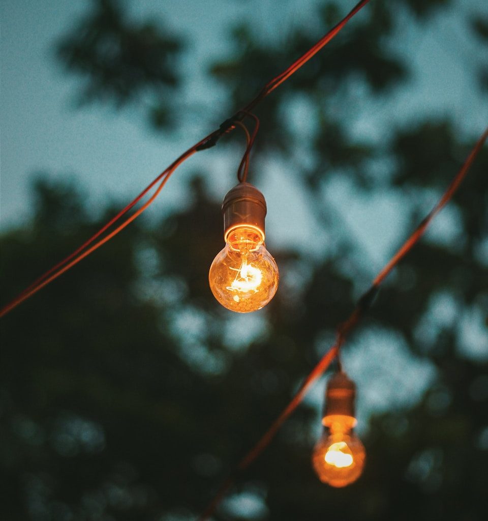 low angle photo of lighted lamp