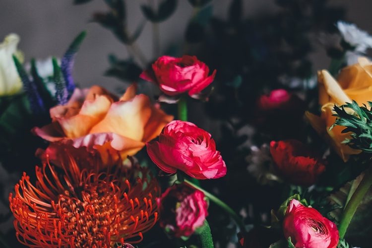 assorted petaled flowers centerpiece inside room