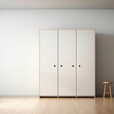 Maatwerk inbouwkast in een woonkamer met strakke afwerking en doorgaande wandbekleding